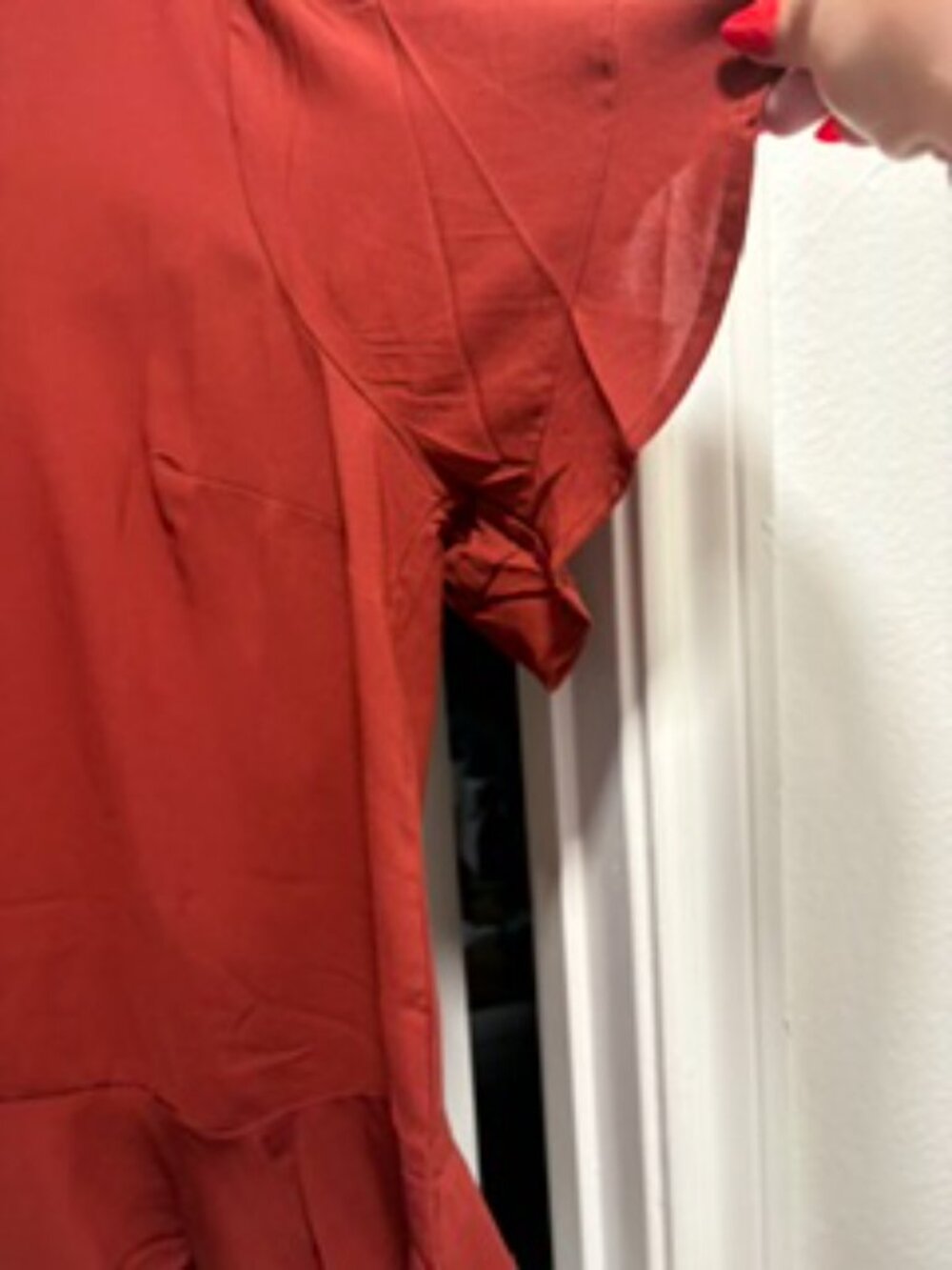 Challis V-Neck Ruffle Top - Picture 5 of 8